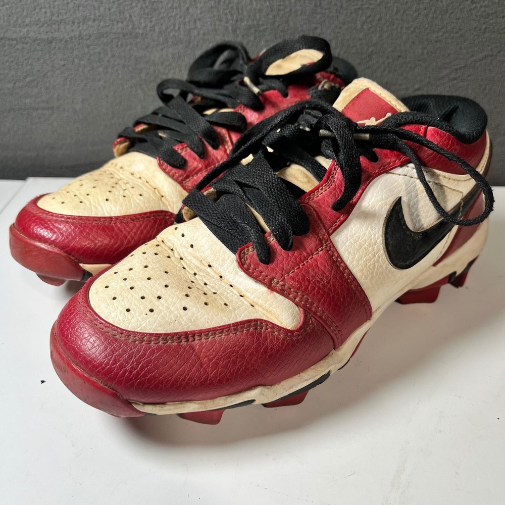 Nike Air Jordan 1 Low MCS Baseball Cleats Chicago Red White Black Youth 3.5Y